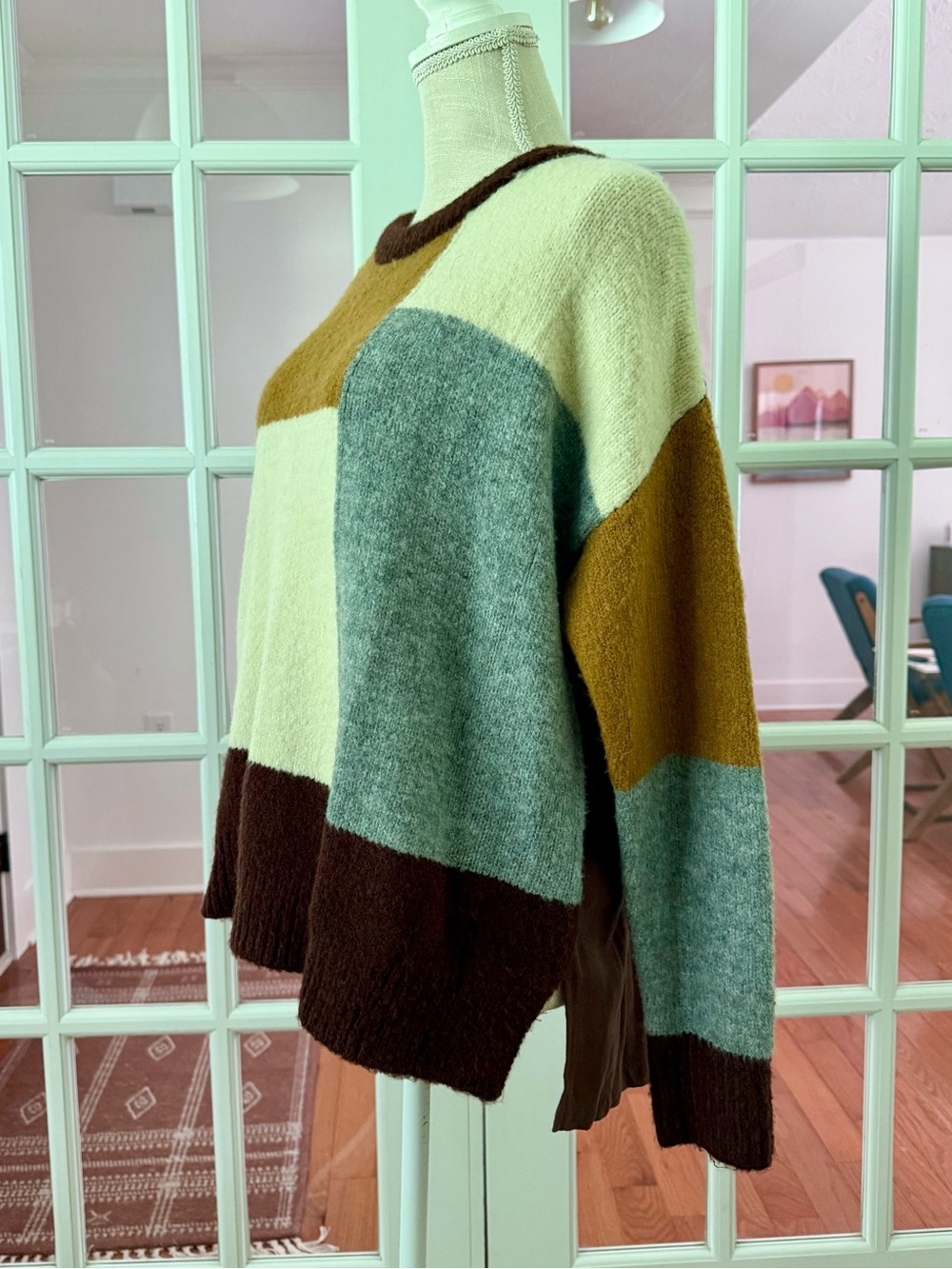 NWT Umgee Colorblock Patchwork Sweater - Picture 3 of 8